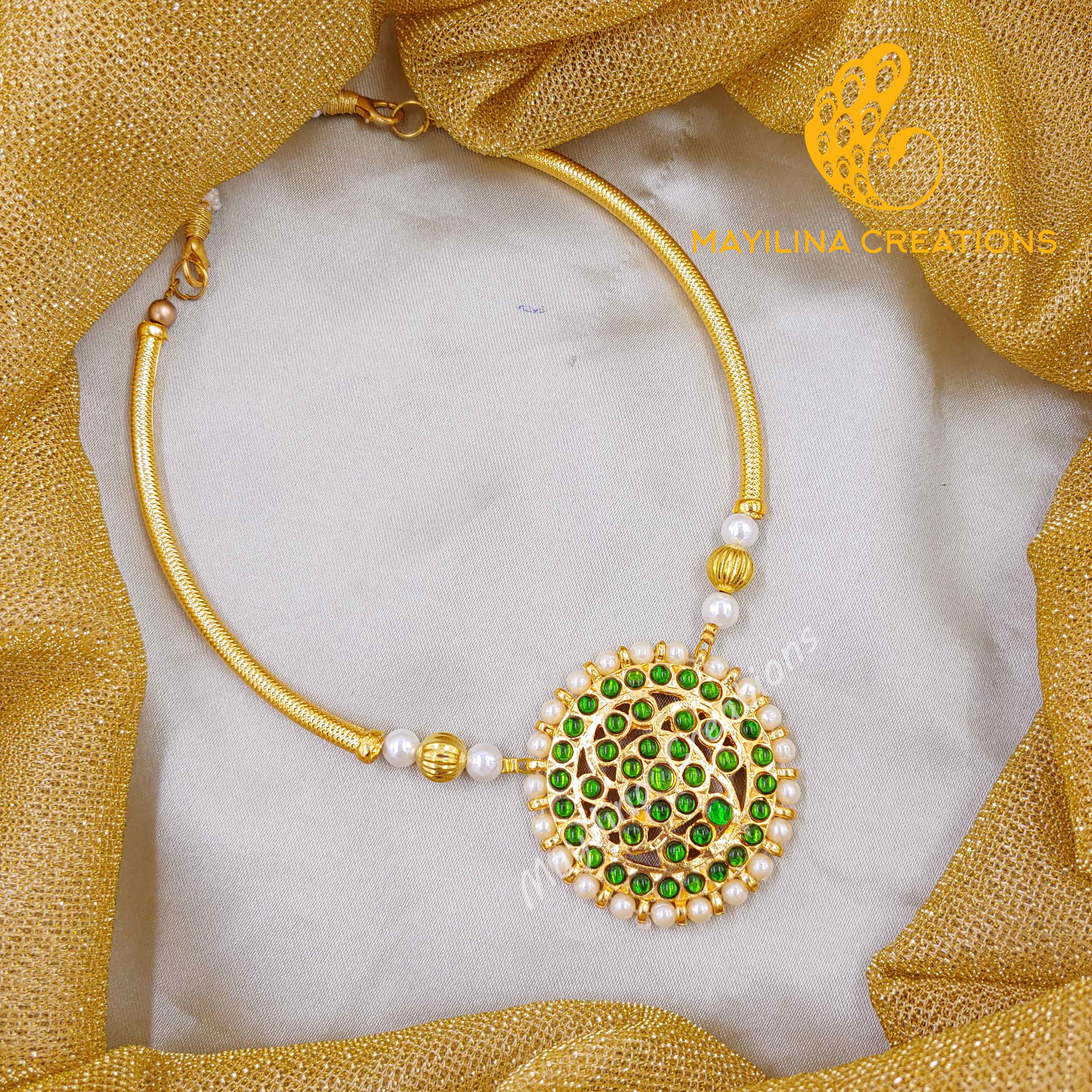 Chandika Kemp Round Moon Choker Handmade Indian Traditional Jewelry