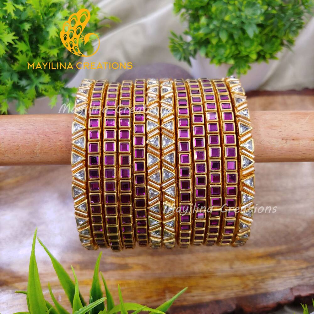 Single stone bangles on sale design