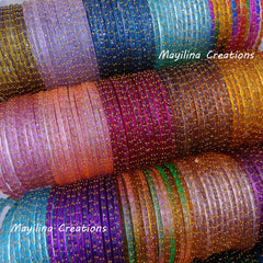Raindrop Glass Bangles - 2.10 Size (Set of 12 Bangles)