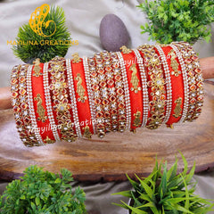 Achala - Bridal Silk Thread Bangles with Peacock Charms