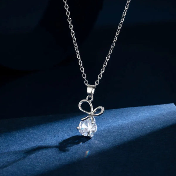 Anti-Tarnish: Bow Necklace, Everlasting Elegance 