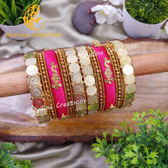 Bhrithi - Dark Pink Minimal Bridal Silk Thread Bangles