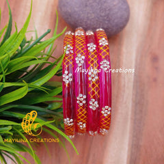 Glass Kada Bangles - Sita (Set of 4 Bangles)