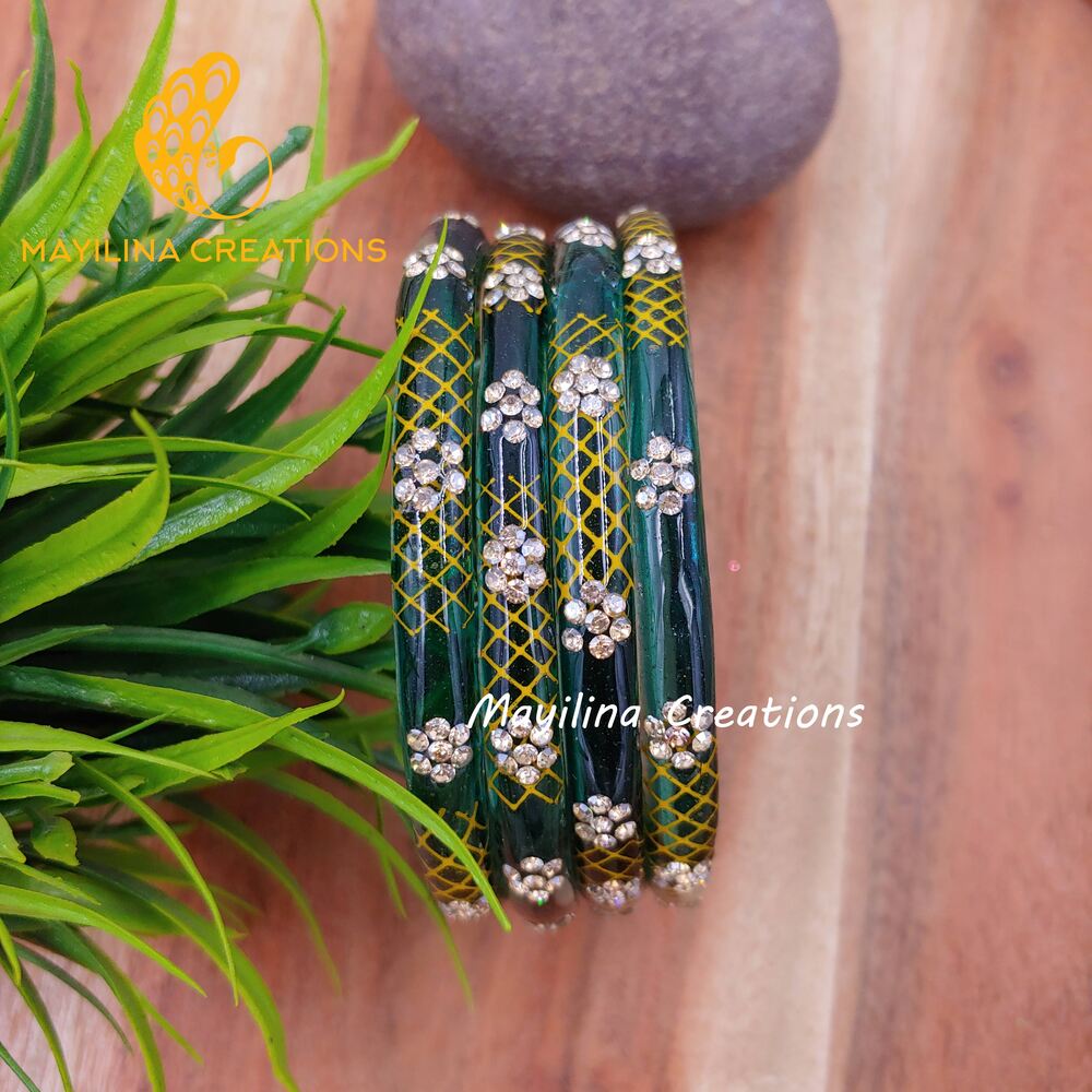 Glass Kada Bangles - Sita (Set of 4 Bangles)