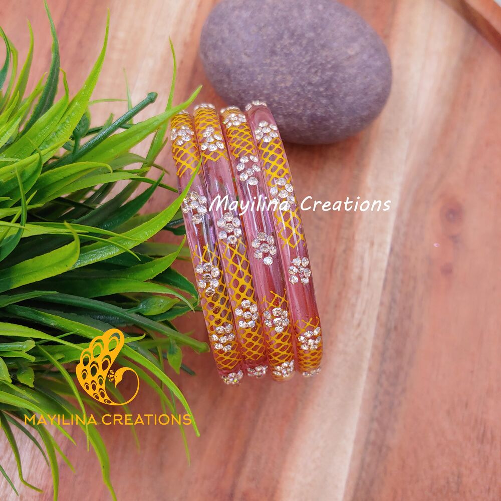 Glass Kada Bangles - Sita (Set of 4 Bangles)