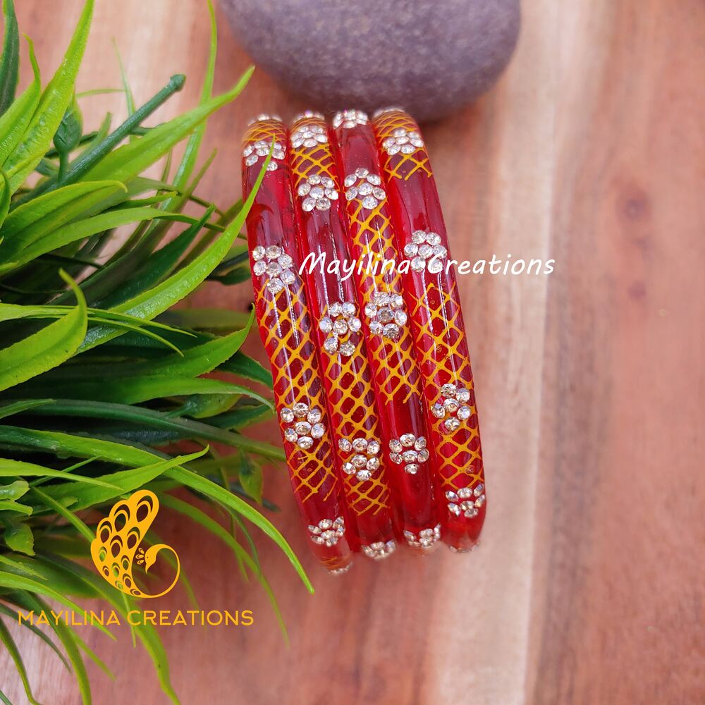 Glass Kada Bangles - Sita (Set of 4 Bangles)