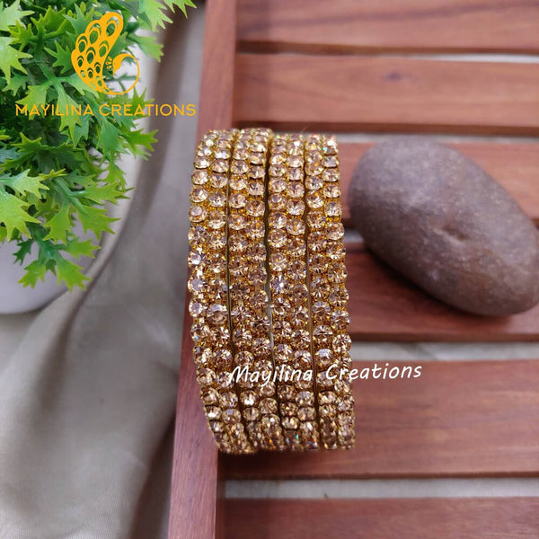 Gold Stone Border Bangles (Set of 4 Bangles) D10