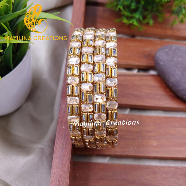 Glass Border Bangles (Set of 4 Bangles) D27