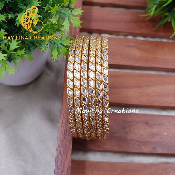 Glass Border Bangles (Set of 6 Bangles) D28