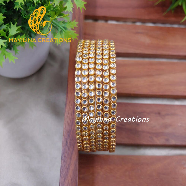 Glass Border Bangles (Set of 6 Bangles) D33