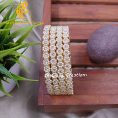 Flower Border Glass Bangles