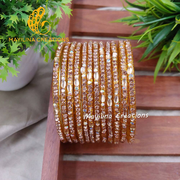 Glass Border Bangles (Set of 12 Bangles) D34