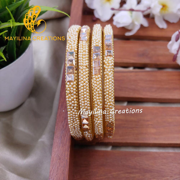 Glass Border Bangles (Set of 4 Bangles) D15
