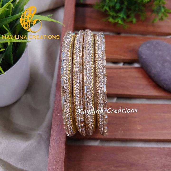 Glass Border Bangles (Set of 4 Bangles) D16 2