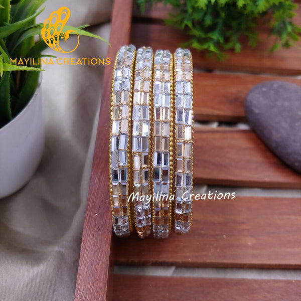 Glass Border Bangles (Set of 4 Bangles) D24