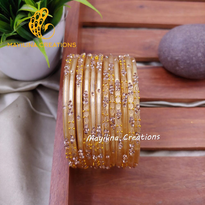 Gold Gauri - Minimal Designer Glass Bangles