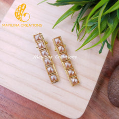 Gold Kundan Alligator Clip - Medium Size (Set of 2)