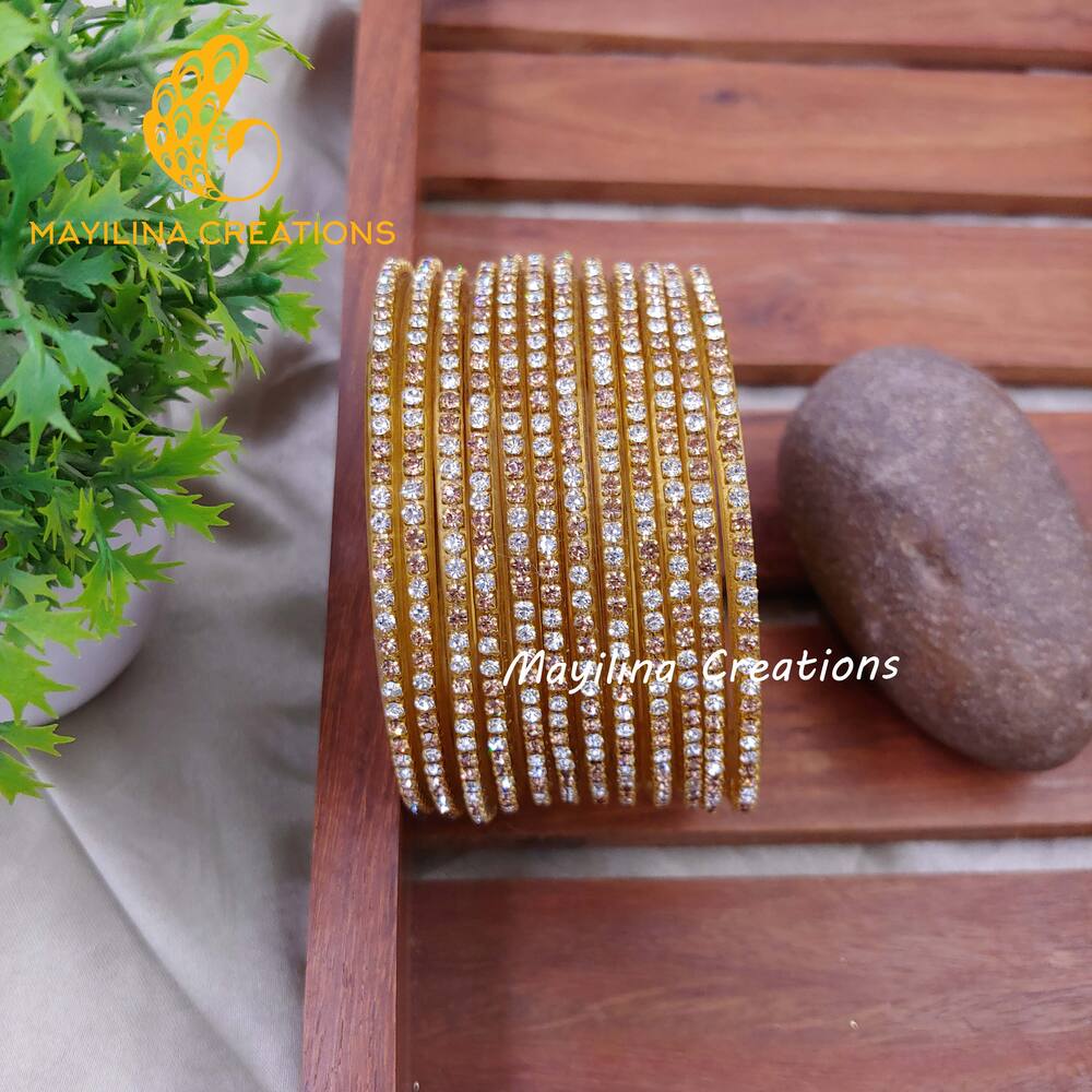 Gold Stone_Chain_Glass_Bangles