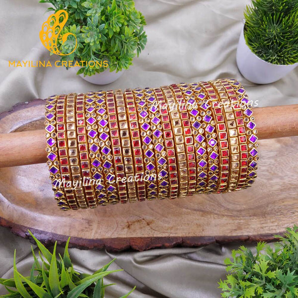 Hiranya - Dazzling Kundan Bridal Silk Thread Bangles