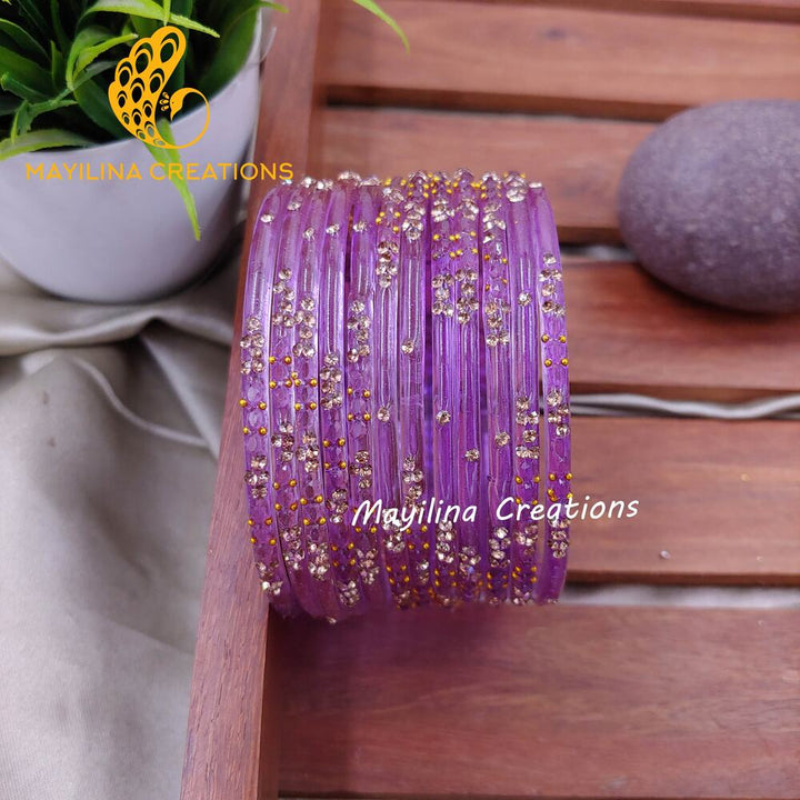 Lavender Gauri - Minimal Designer Glass Bangles