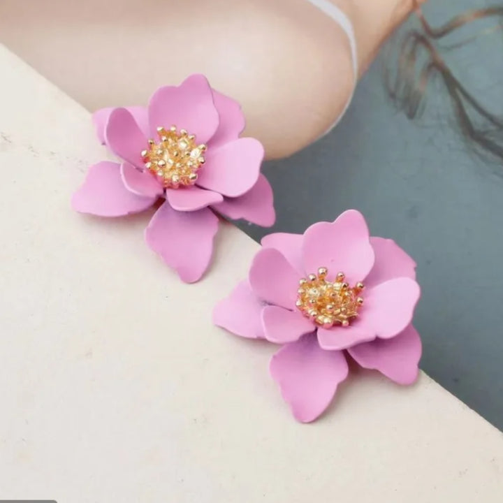 Light Pink Camellia - Flower Earrings for Girls and Women, Floral Style Earrings