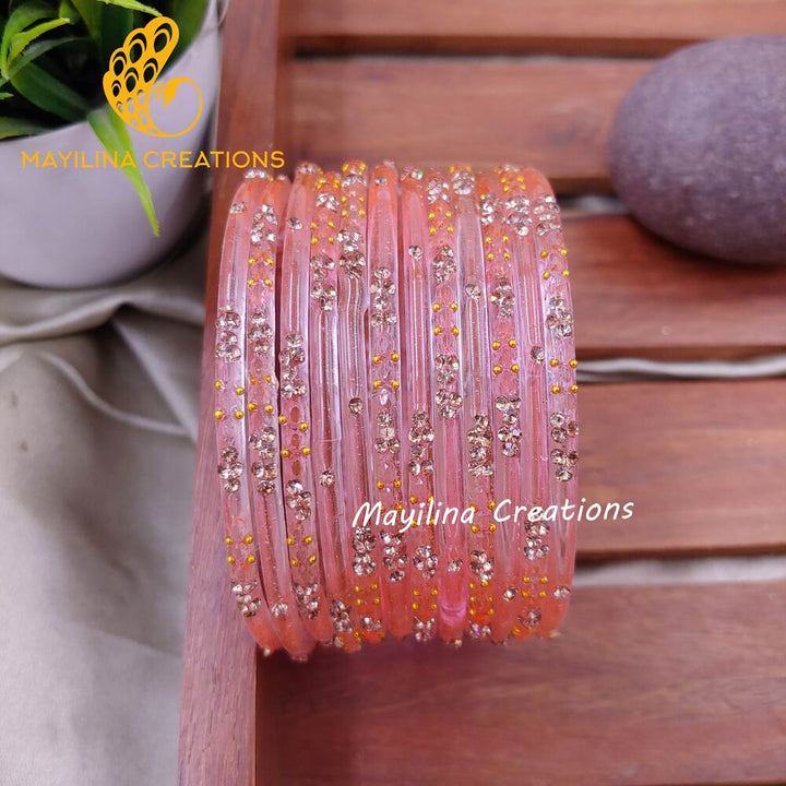 Light Pink Gauri - Minimal Designer Glass Bangles