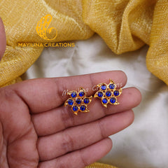 Kemp Flower Stud Indian Traditional Gold Plated Jewelry