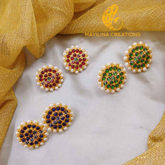 Kemp Chakra Stud Indian Traditional Gold Plated Jewelry