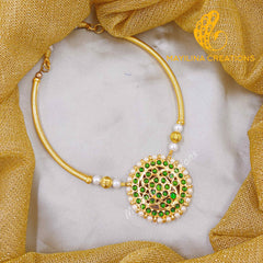 Chandika - Kemp Round Moon Choker Handmade Indian Traditional Jewelry