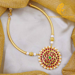 Chandika - Kemp Round Moon Choker Handmade Indian Traditional Jewelry