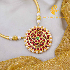 Chandika - Kemp Round Moon Choker Handmade Indian Traditional Jewelry