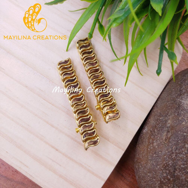 Gold Kundan Alligator Clip - Medium Size (Set of 2)