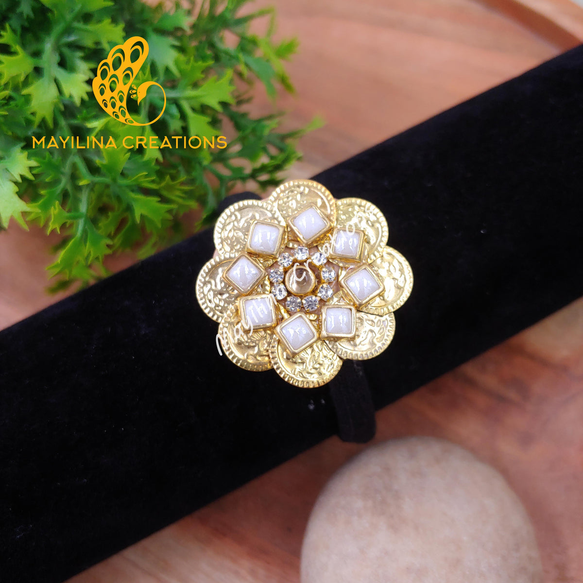 Kundan Hair Bands with Lakshmi Coins (Medium Size) 