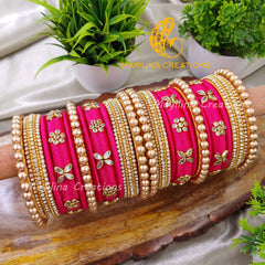 Pink Bridal Chura Bangles for Wedding