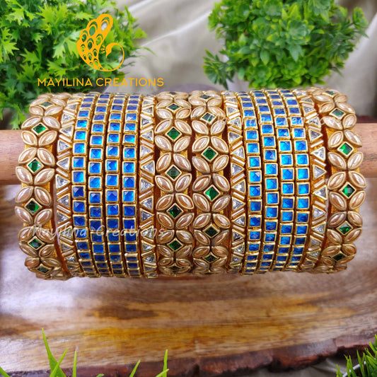 Anali - Exquisite Kundan Bridal Silk Thread Bangles for Women