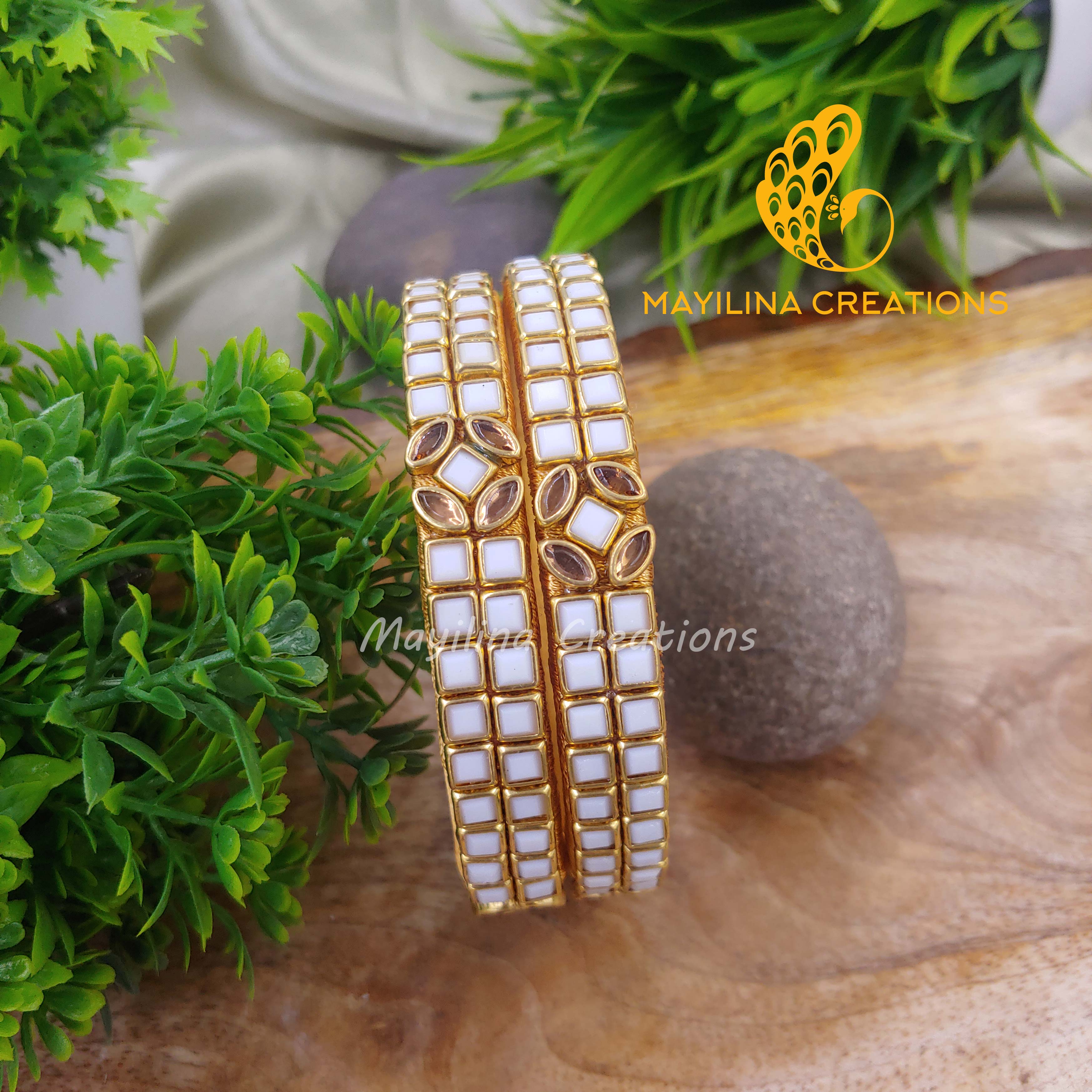 Thread Kundan Kada Designs Kundan Kada Silk Thread Bangles (Set Of