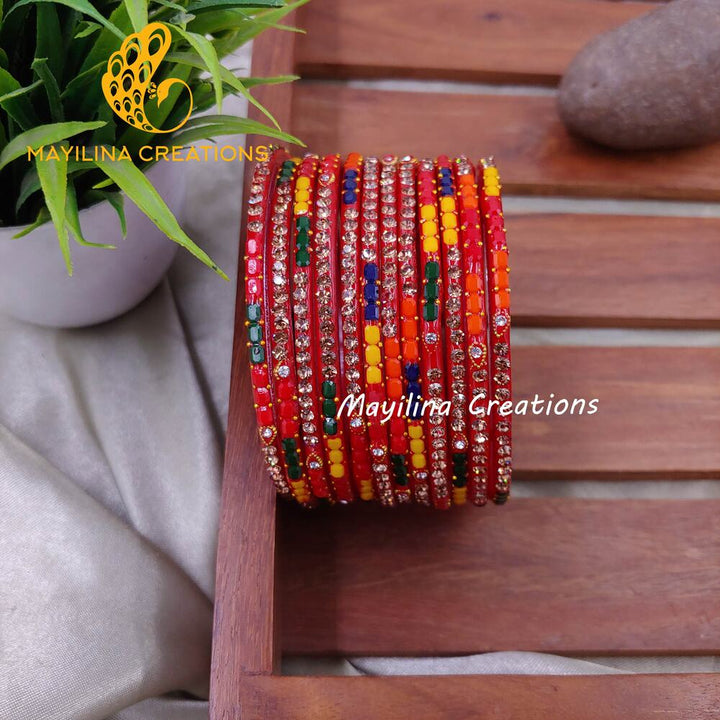 Multicolor Laila - Designer Glass Bangles