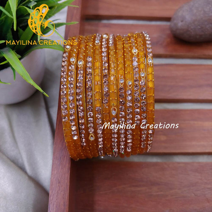 Mustard Laila - Designer Glass Bangles