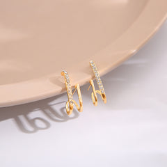 Minimal Korean Glittering Gold Stud