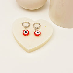 Evil Eye - Silver Hoop Earrings