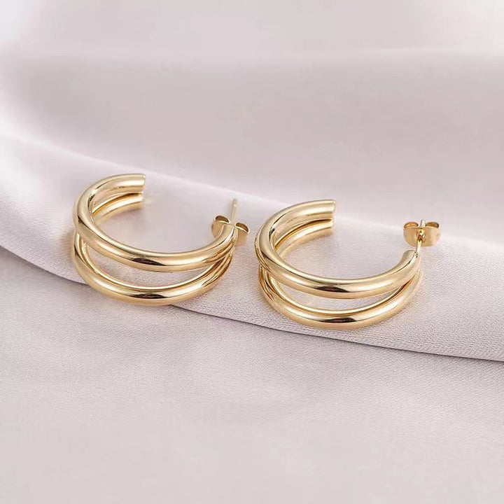 Anti-Tarnish Earrings: Double Hoop Everlasting Shine Earrings for Every Occasion