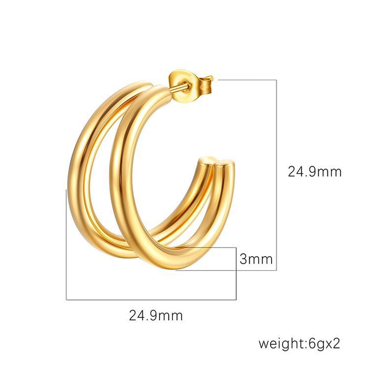Anti-Tarnish Earrings: Double Hoop Everlasting Shine Earrings for Every Occasion