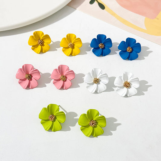 Dahlia - Floral Earrings for Girls and Women, Korean Style Earrings