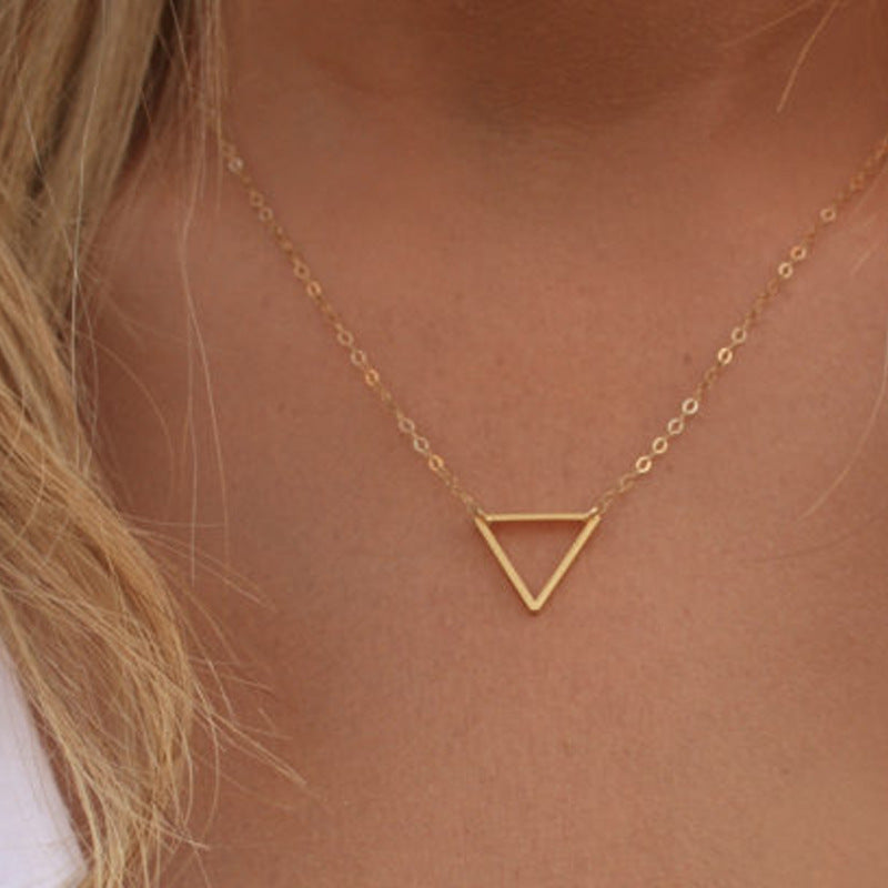Triangular Mini Chain Trigon - Triangle Gold Single Layer Chain – Mayilina Creations