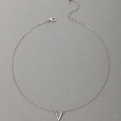 V - Pretty Silver Single Layer Chain