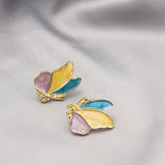 Fairy Butterfly - Classy Colorful Enamel Butterfly Stud