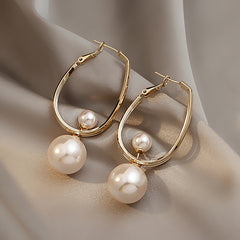 Dancin Pearl - White Pearl Lush Statement Hoop Earrings