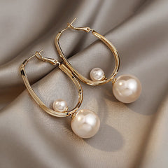 Dancin Pearl - White Pearl Lush Statement Hoop Earrings