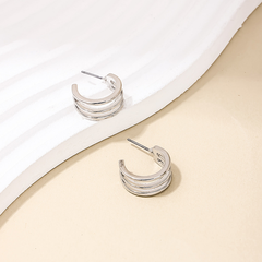 Sassy Silver - Three Ring Hoop Earrings