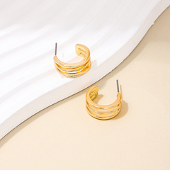 Sassy Gold - Three Ring Hoop Earrings